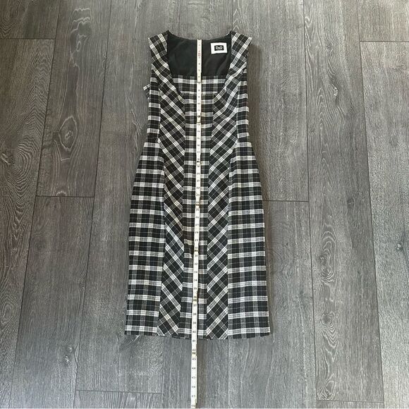 DOLCE & GABBANA classic black and white wool checkered plaid sleeveless pencil - Picture 9 of 10